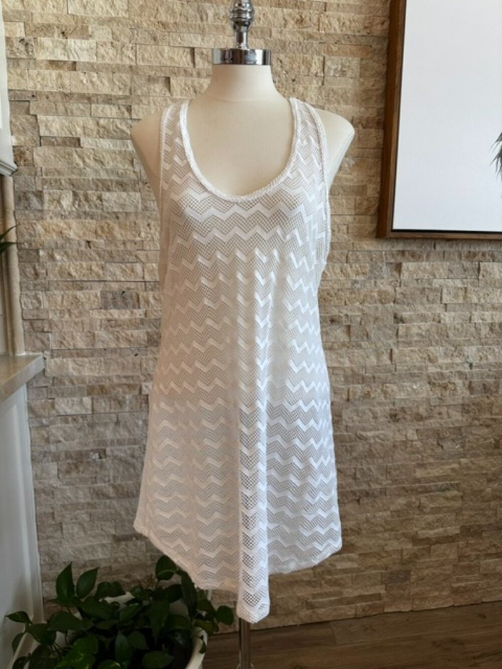 Roxy White Sun Racerback Large NWT Cover-up